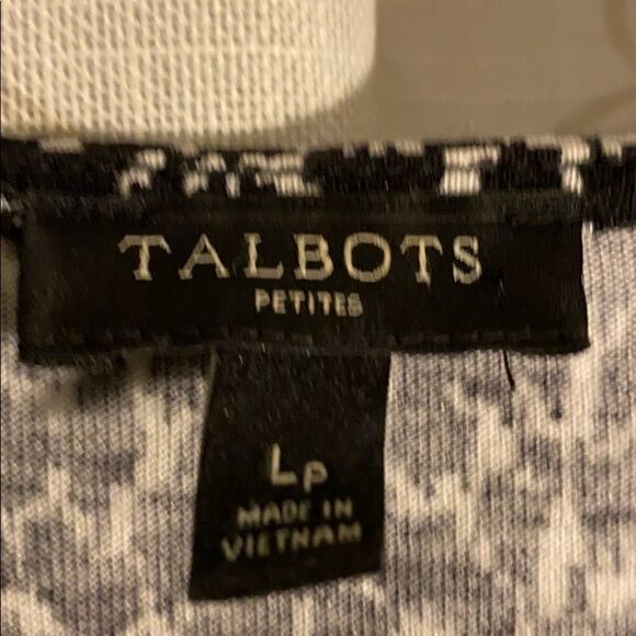 Talbots v-neck neutral print long sleeve - Picture 3 of 6